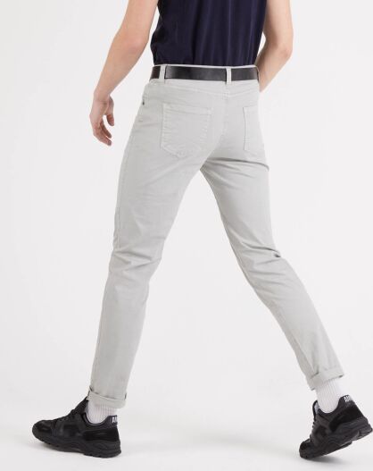 Pantalon 5 poches Gabard gris clair